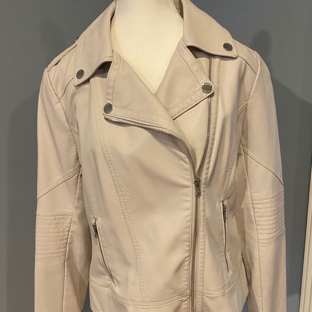 Guess Faux Leather Asymmetrical Moto Jacket- Large